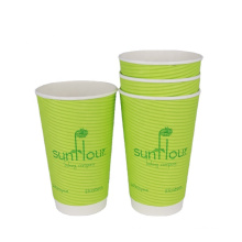 Manufacture price customize logo design hot paper cup for tea and coffee ripple cup